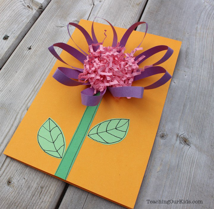 3D Paper Flower Card - Craft for Kids