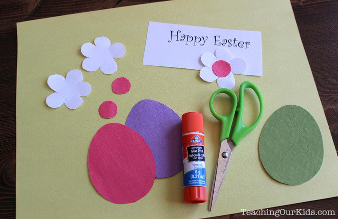 Materials needed to make Easter cards