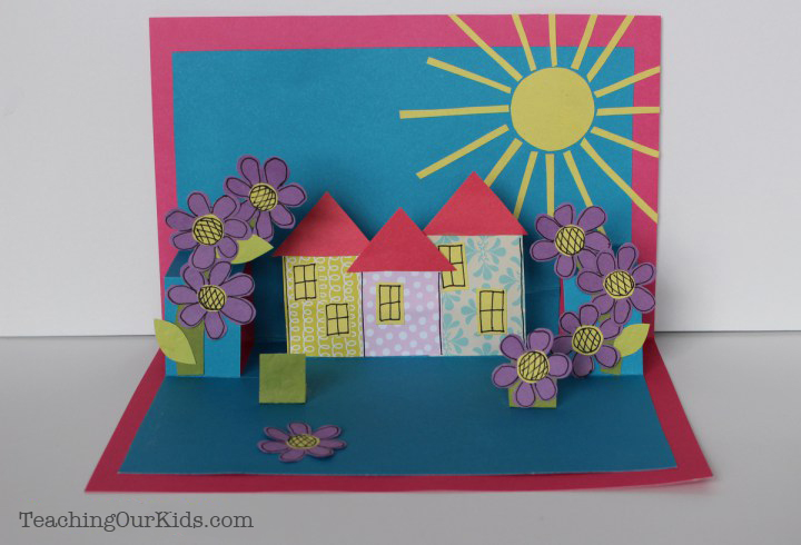 3D Pop-Up Summer Card Craft almost finished