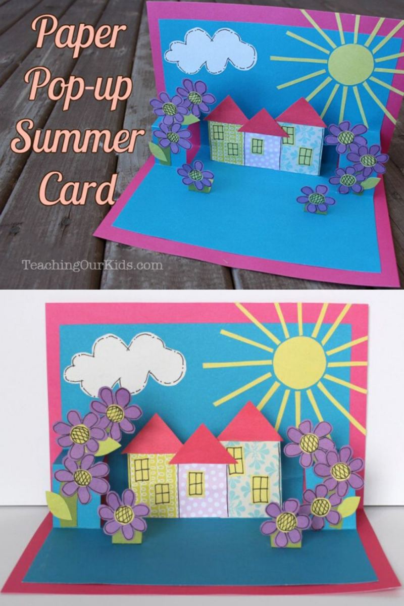 Craft for Kids - Paper Pop-Up Summer Card