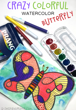 Art Tutorial: Crazy-Colorful Butterfly - A Fun Watercolor Painting for Kids