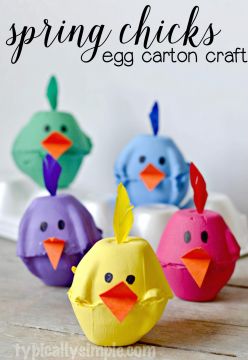 Spring Chicks Egg Carton Craft for Kids