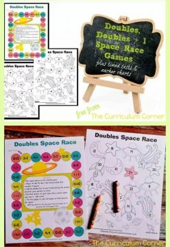 Free Doubles &amp; Doubles + 1 Space Race Printable Game Boards