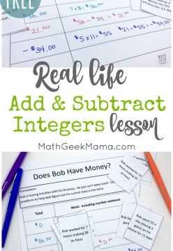 {FREE} Add &amp; Subtract Integers: Real Life Lesson