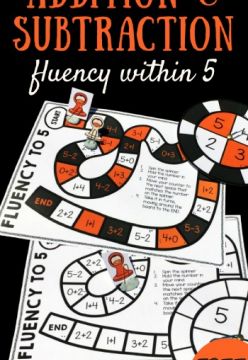 FREE Addition &amp; Subtraction Board Game: Math Fluency Within 5
