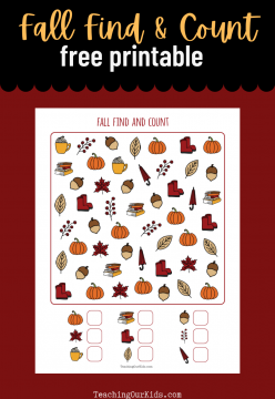 FREE Fall Find and Count Printable