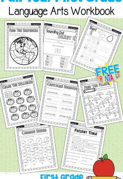 Free Full-Year Language Arts Workbook for First Grade 