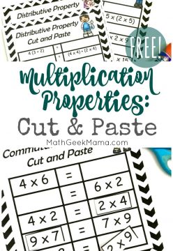 FREE Properties of Multiplication Cut &amp; Paste Practice