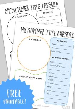 FREE Summer Time Capsule Printable