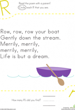 Find the Letter R: Row, Row, Row Your Boat (Freebie)