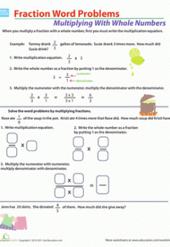 Fraction Multiplication Word Problems (Free Worksheet)