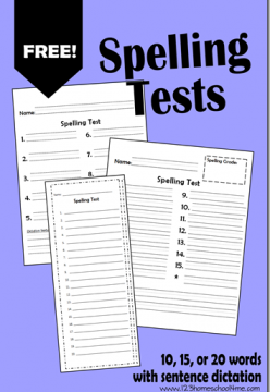 Free Spelling Test Printables
