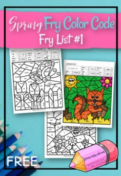 Spring Fry Word Color Code Pages