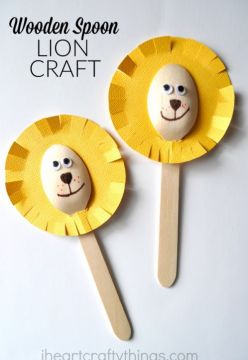 Adorable Wooden Spoon Lion Craft 