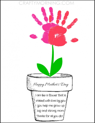 Printable Poem Flower Pot for Mother&#039;s Day