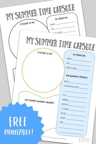 FREE Summer Time Capsule Printable