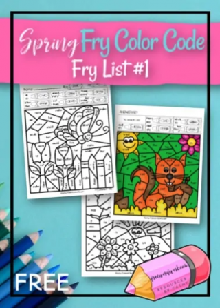 Spring Fry Word Color Code Pages