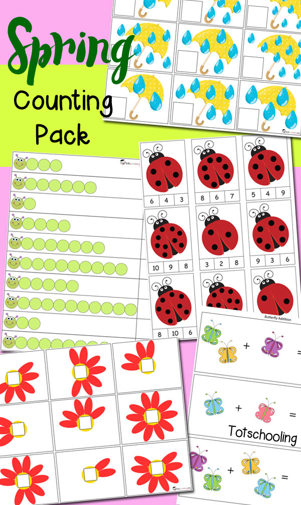 FREE Spring Counting Math Pack - Educational Freebies