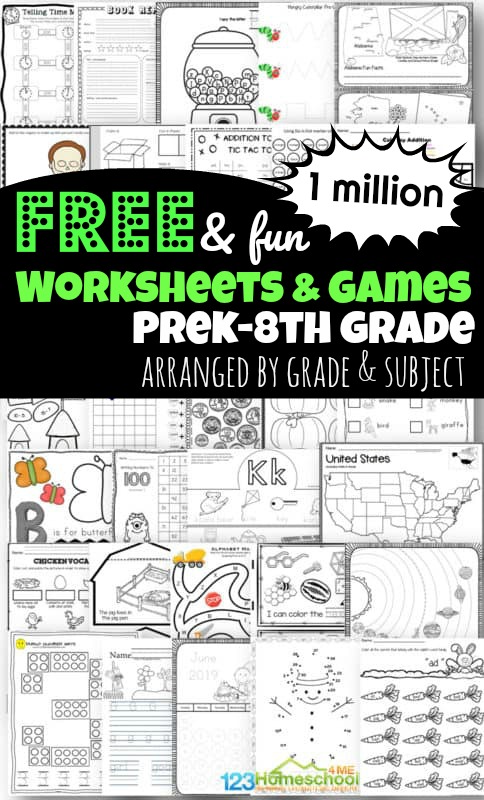 Over 1 Million FREE Printable Worksheets - Educational Freebies
