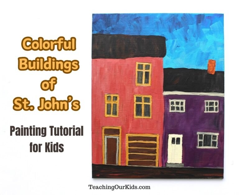 Colorful Buildings of St. John's - Painting Tutorial for Kids