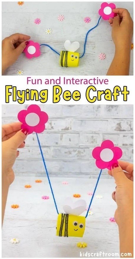 Cardboard Tube Flying Bee Craft