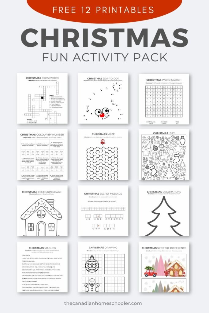 Printable Christmas Fun Activity Pack for Kids