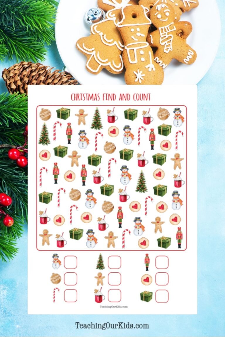 Christmas Find and Count printable for kids