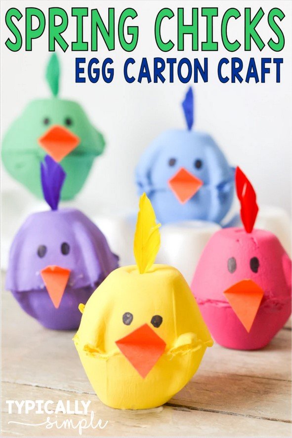 Egg Carton Chick Craft