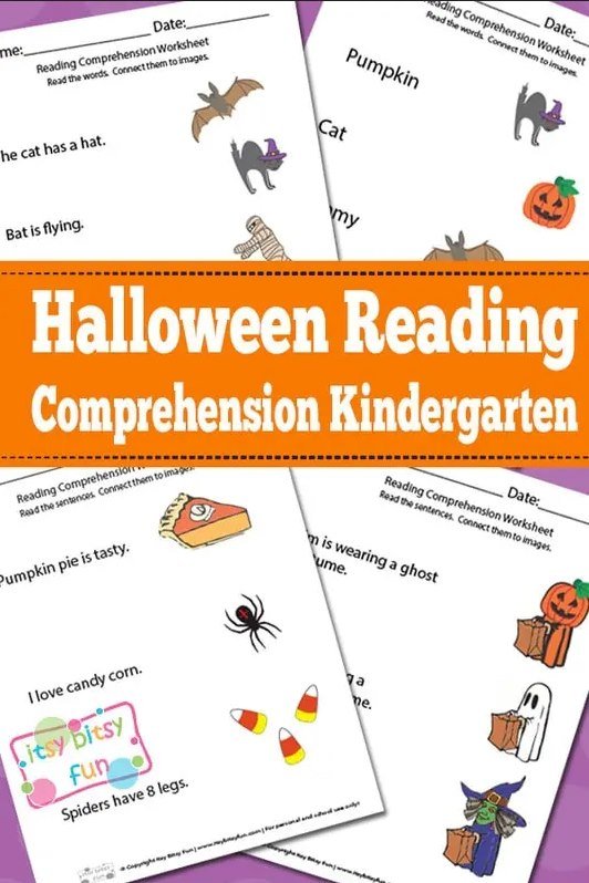 Halloween Reading Comprehension Worksheets for Kindergarten