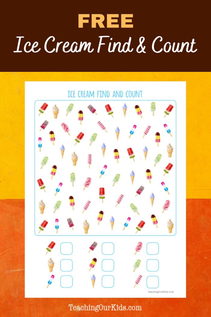 Free Ice Cream Find and Count Printable for Kids