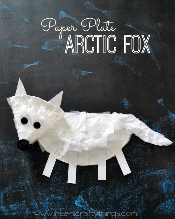 Paper Plate Arctic Fox Craft for Kids