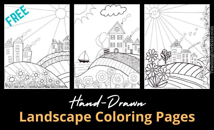 Free Printable Hand-Drawn Landscape Coloring Pages