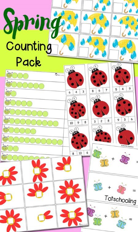 Free Spring Counting Math Pack for Pre-K and Kindergarten