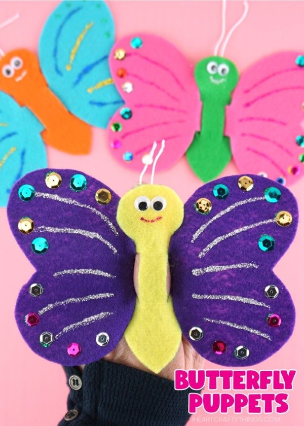 Butterfly finger puppet craft for kids