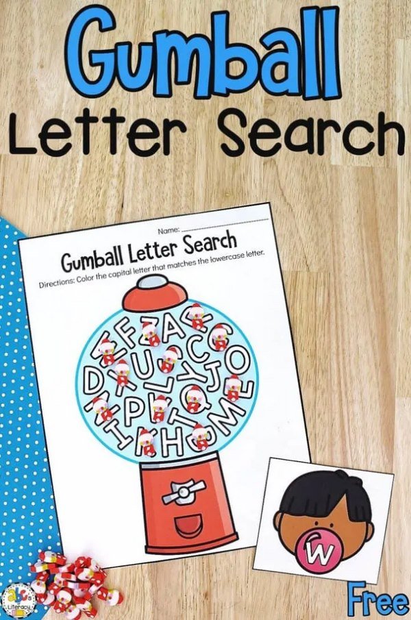 Gumball Letter Search Activity