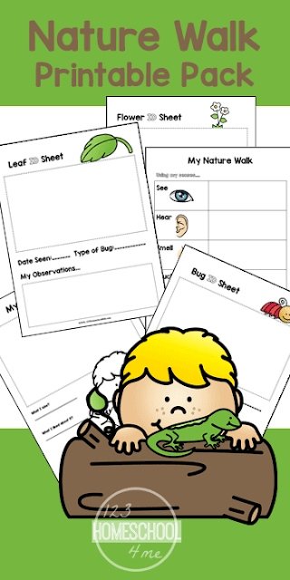 Nature walk printable worksheets for kids