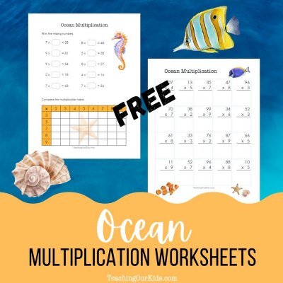 Ocean multiplication worksheets