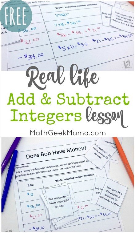 Add and Subtract Integers Lesson
