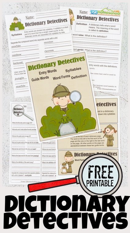 Dictionary Detective Worksheets