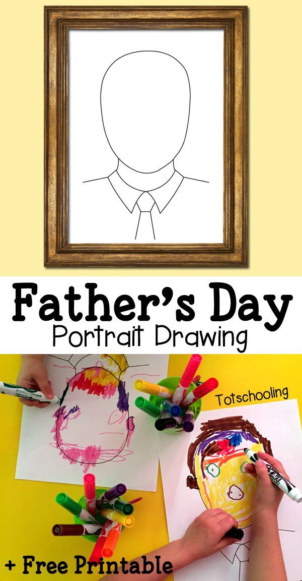 Father's Day Portrait Drawing with Free Printable