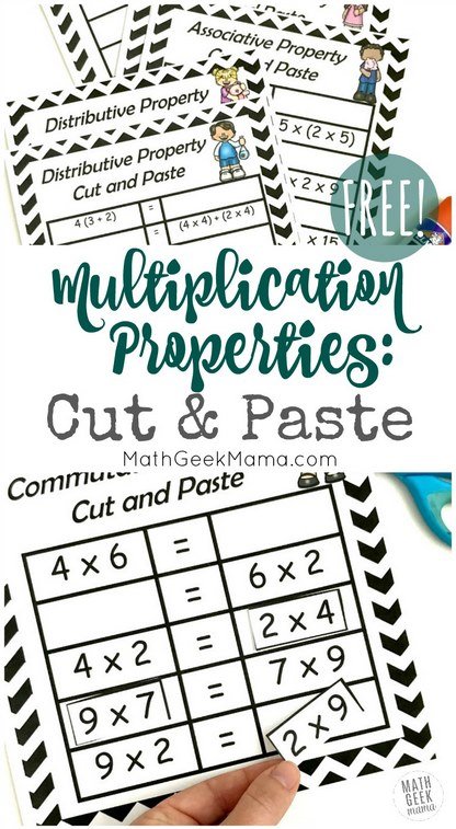 Properties of Multiplication Cut and Paste Practice
