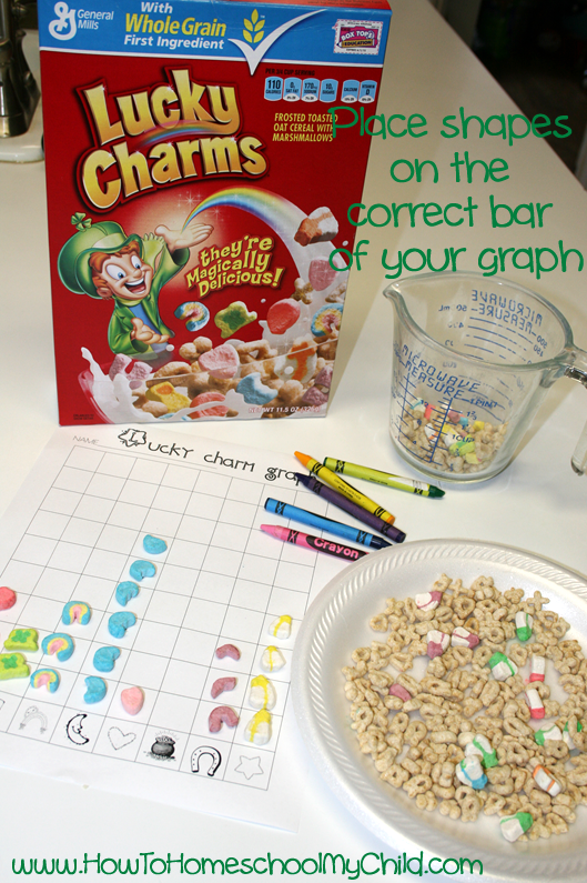 lucky charms graphing activity for kids