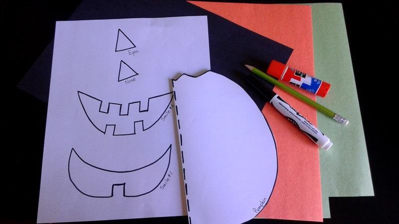 Materials needed to make a Halloween pumpkin craft