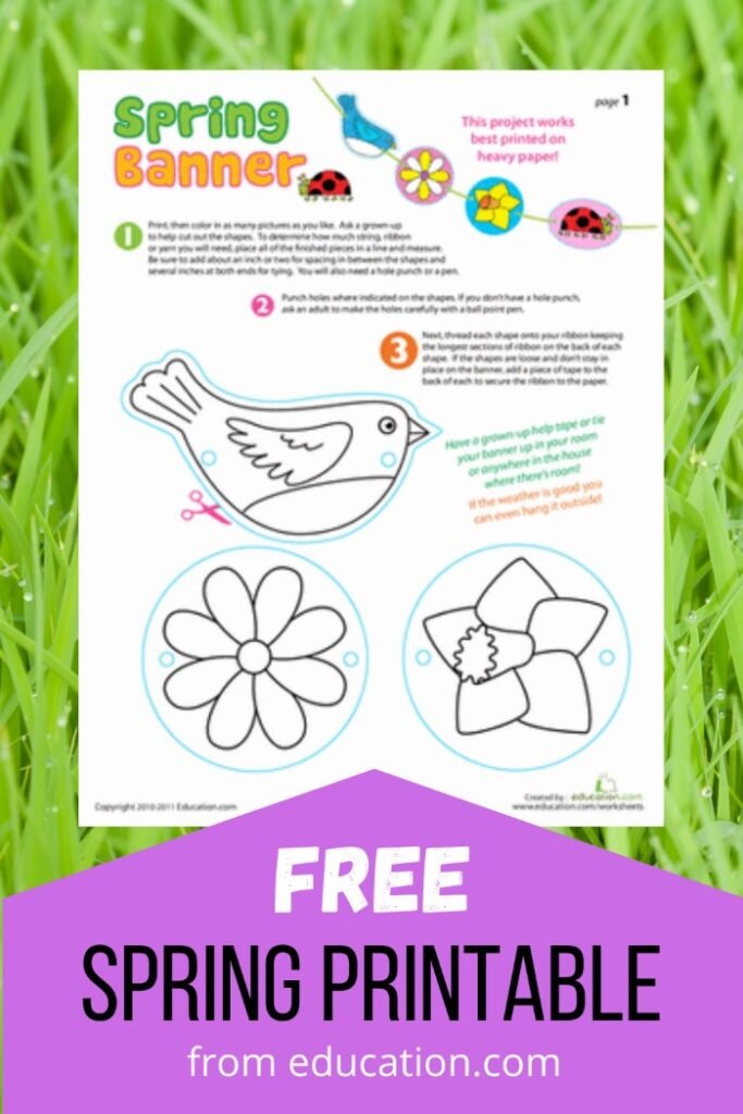 Spring Banner craft from education.com