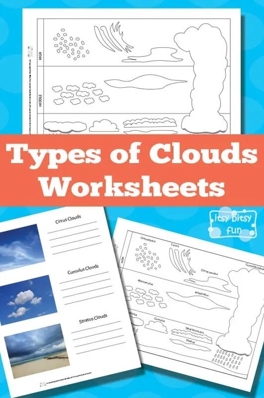 types of clouds worksheets