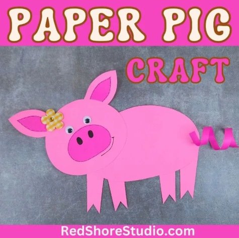 Cute Paper Pig Craft for Kids