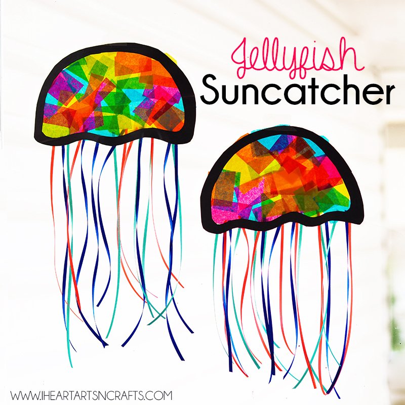 Suncatcher Jellyfish Kids Craft for Kids