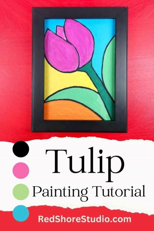 tulip panting art tutorial for kids