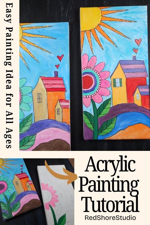 acrylic house painting tutorial from Red Shore Studio